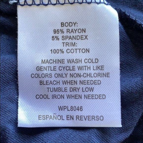 MAISON JULES Navy Eyelet Flutter Sleeves Top S - Picture 5 of 5